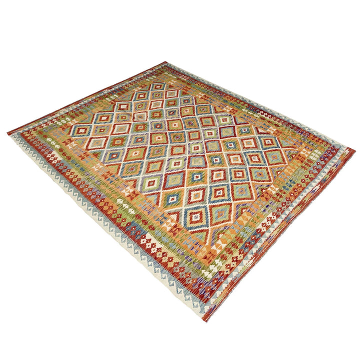 Afghan Vegetable Kilim Rug 8' 6" x 11' 4" Flat-Weave | No. AL39919