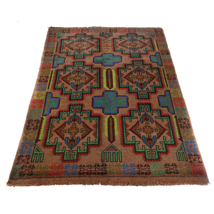 Afghan Baluchi Rug 4' 2" x 6' 3" Hand-Knotted | No. AL39983
