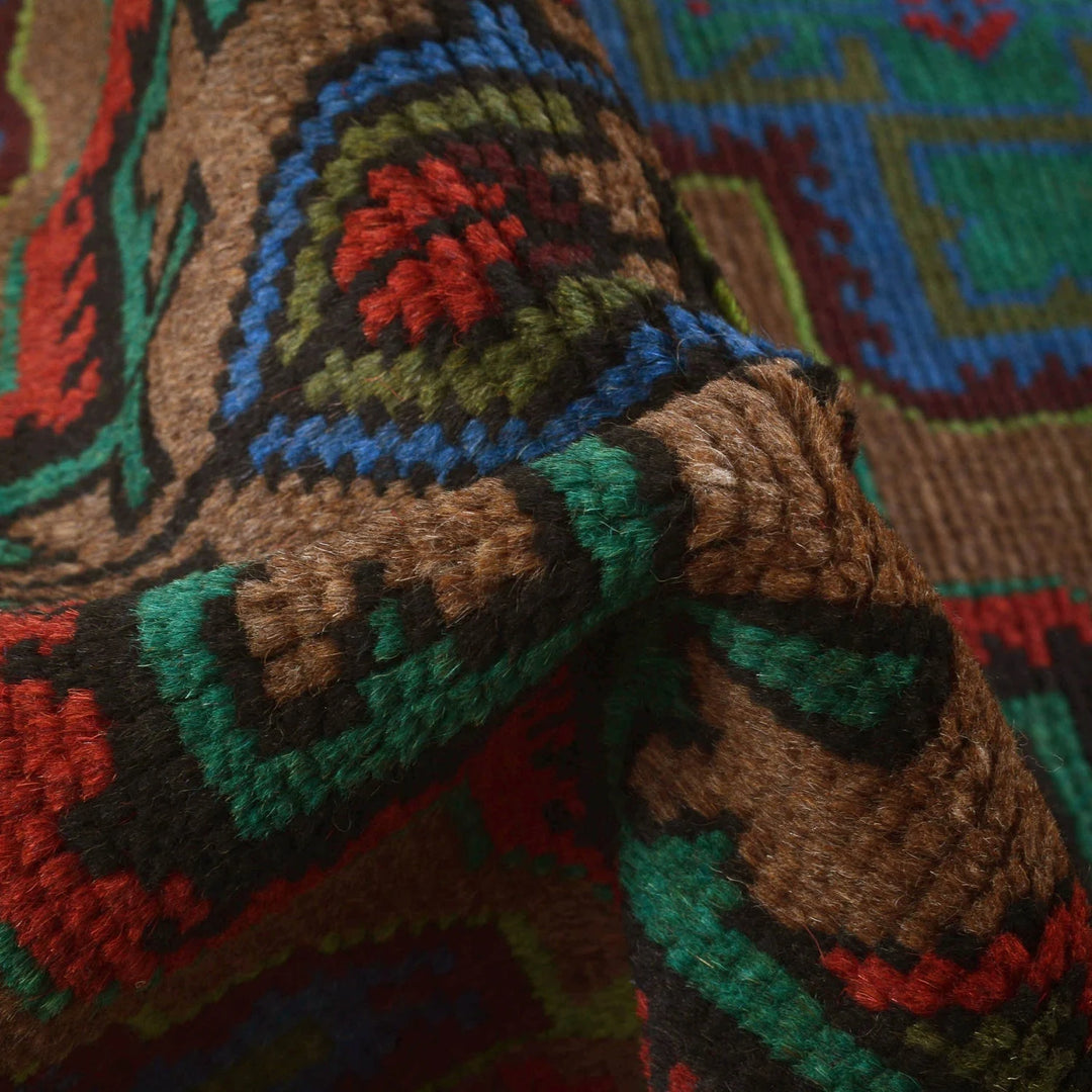 Afghan Baluchi Rug 4' 2" x 6' 3" Hand-Knotted | No. AL39983