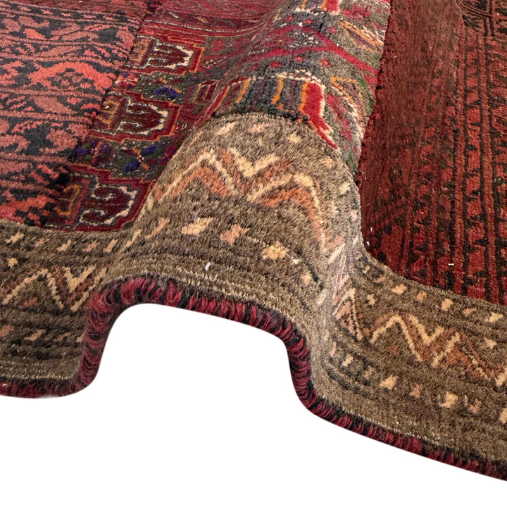 Afghan Patchwork Rug 4' 1" x 5' 11" Hand-Knotted | No. AL400069
