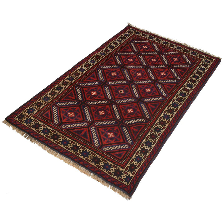 Afghan Baluchi Rug 2' 9" x 4' 6" Hand-Knotted | No. AL40042