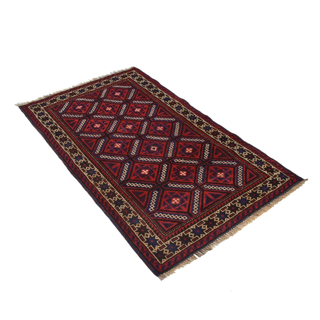 Afghan Baluchi Rug 2' 9" x 4' 6" Hand-Knotted | No. AL40042