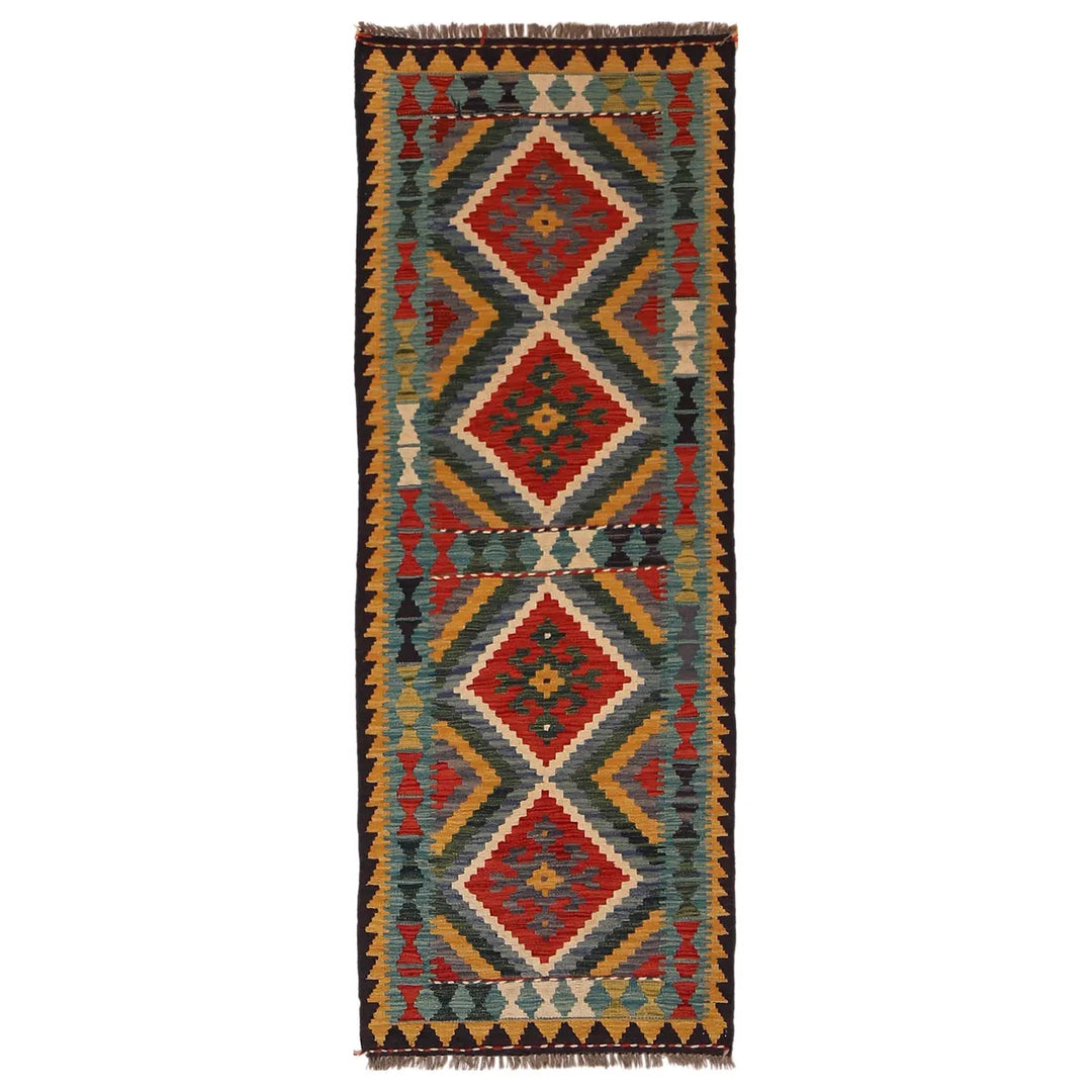 Afghan Vegetable Kilim Rug 2' 5"x 6' 7" Flat-Weave | No. AL40076