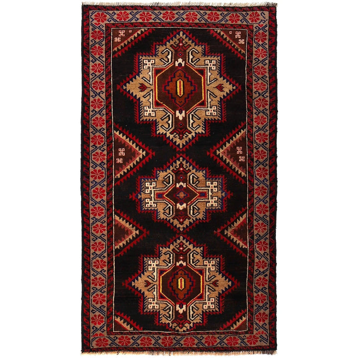 Afghan Baluchi Rug 3' 1" x 5' 10" Hand-Knotted | No. AL40103