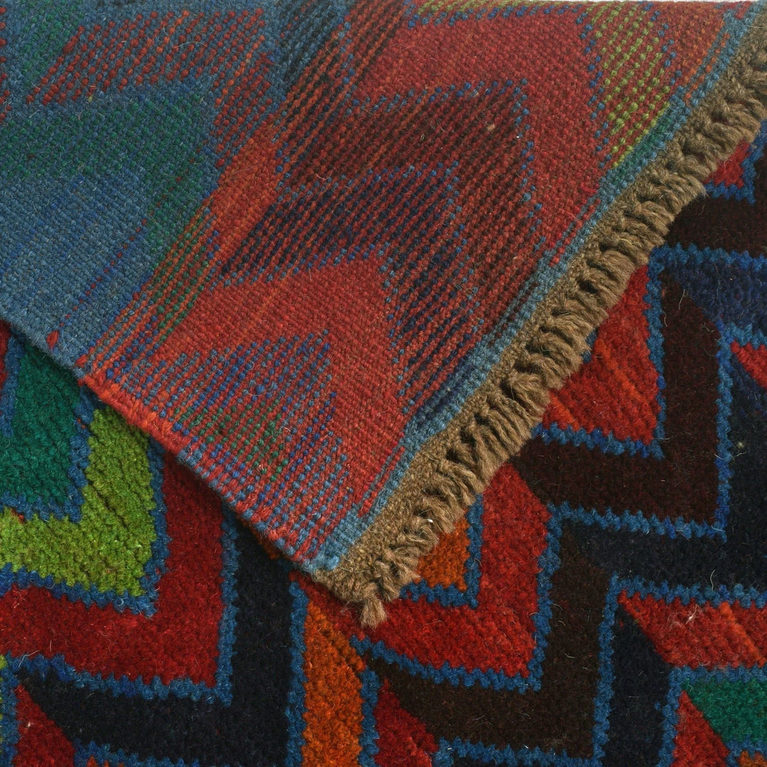 Afghan Baluchi Rug 3'8" x 6'1" Hand-Knotted | No. AL40129