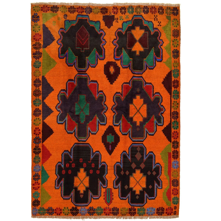 Afghan Baluchi Rug 6' 2" x 8' 5" Hand-Knotted | No. AL40135