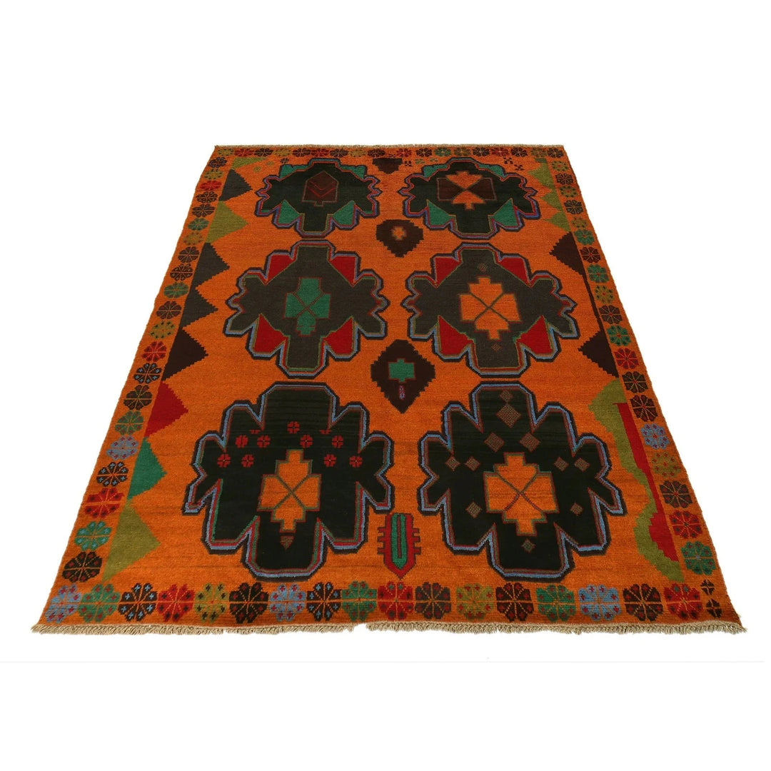 Afghan Baluchi Rug 6' 2" x 8' 5" Hand-Knotted | No. AL40135