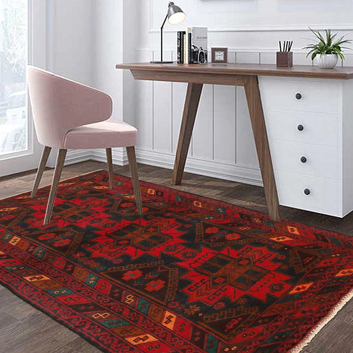 Afghan Baluchi Rug 3' 0" x 4' 7" Hand-Knotted | No. AL40164
