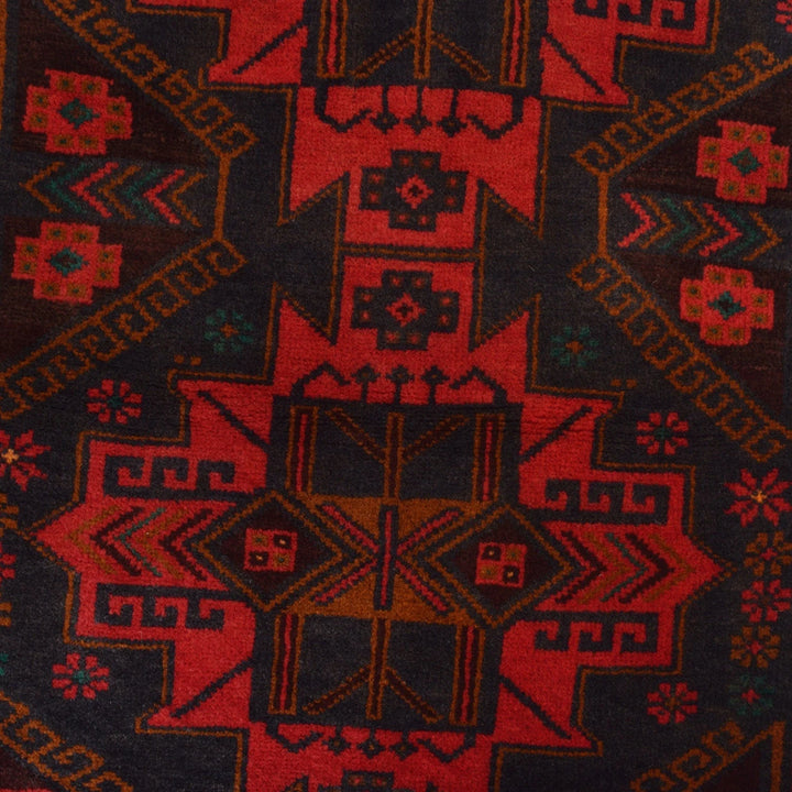 Afghan Baluchi Rug 3' 0" x 4' 7" Hand-Knotted | No. AL40164
