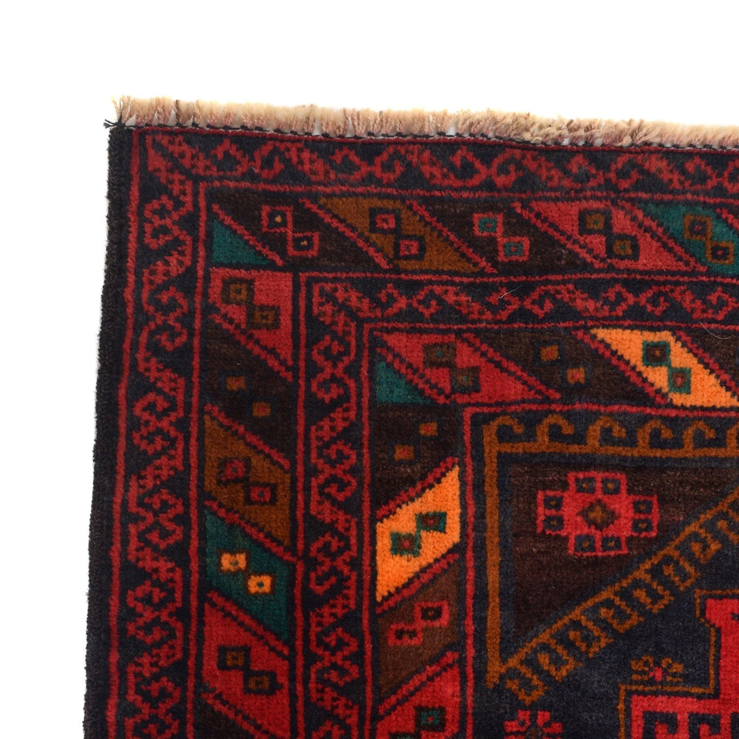 Afghan Baluchi Rug 3' 0" x 4' 7" Hand-Knotted | No. AL40164
