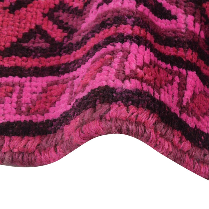 Pink Pakistani Overdyed Rug 2' 11" x 4' 10" Hand-Knotted | No. AL40256