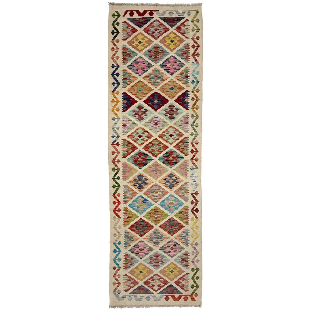 Afghan Vegetable Kilim Rug 2' 8" x 9' 5" Flat-Weave | No. AL402732