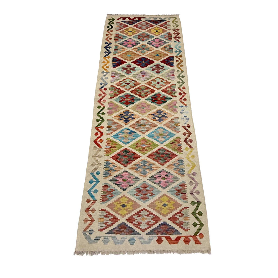 Afghan Vegetable Kilim Rug 2' 8" x 9' 5" Flat-Weave | No. AL402732