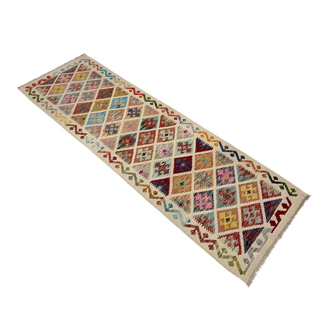Afghan Vegetable Kilim Rug 2' 8" x 9' 5" Flat-Weave | No. AL402732