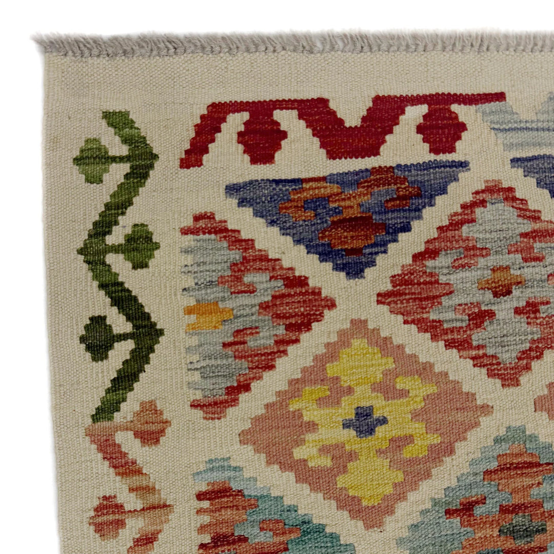 Afghan Vegetable Kilim Rug 2' 8" x 9' 5" Flat-Weave | No. AL402732
