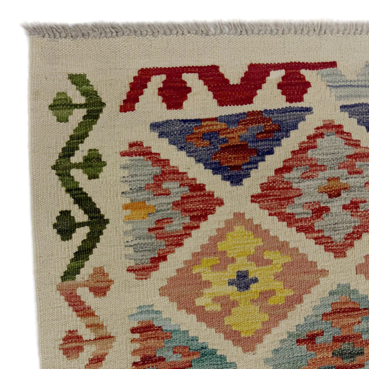 Afghan Vegetable Kilim Rug 2' 8" x 9' 5" Flat-Weave | No. AL402732