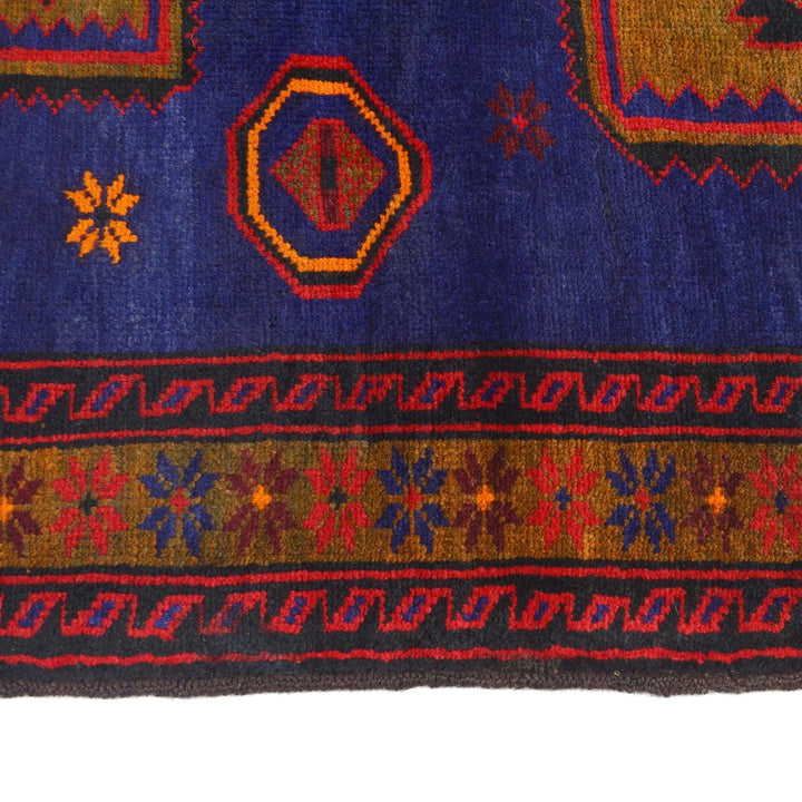Blue Afghan Baluchi Rug 4' 1" x 6' 4" Hand-Knotted | No. AL40287