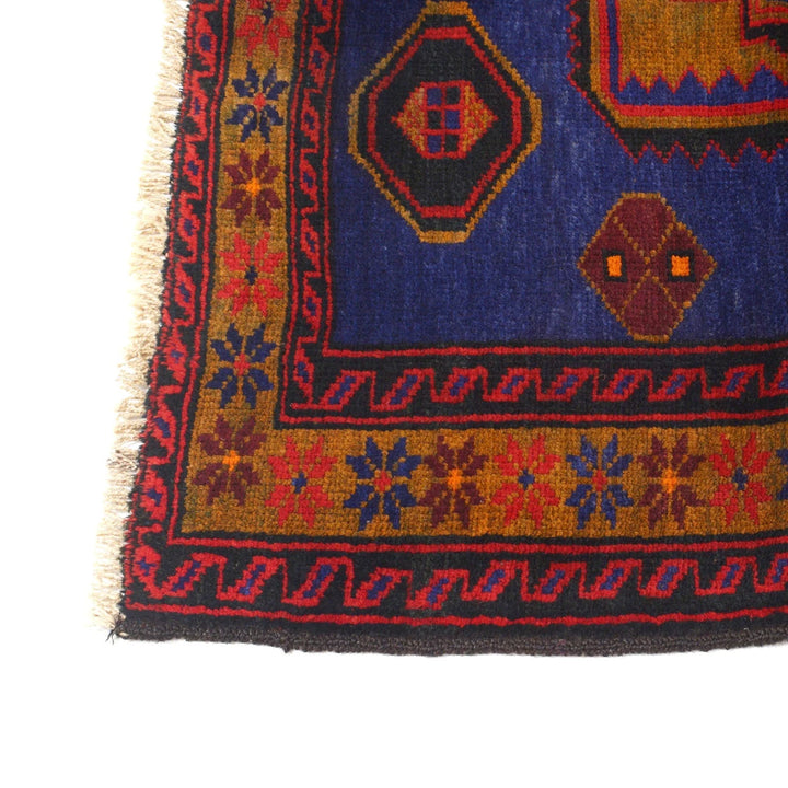 Blue Afghan Baluchi Rug 4' 1" x 6' 4" Hand-Knotted | No. AL40287