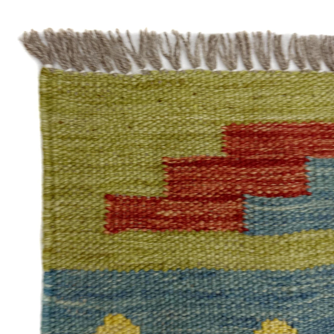 Afghan Vegetable Kilim Rug 5' 2" x 6' 9" Flat-Weave | No. AL403019