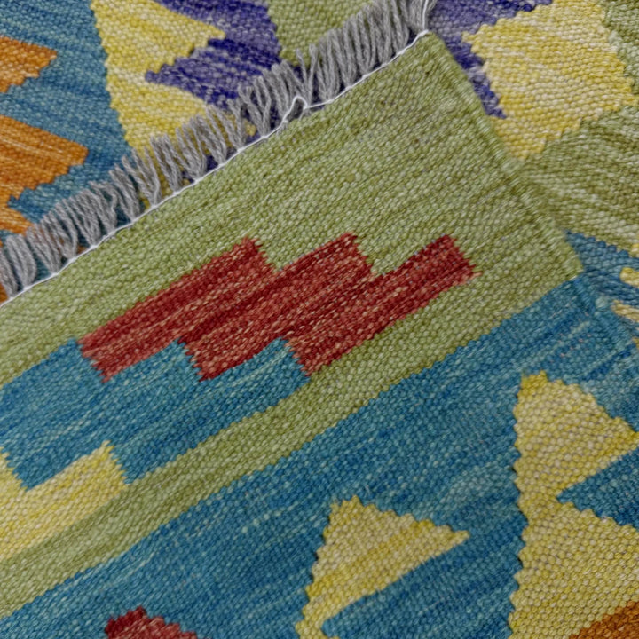 Afghan Vegetable Kilim Rug 5' 2" x 6' 9" Flat-Weave | No. AL403019