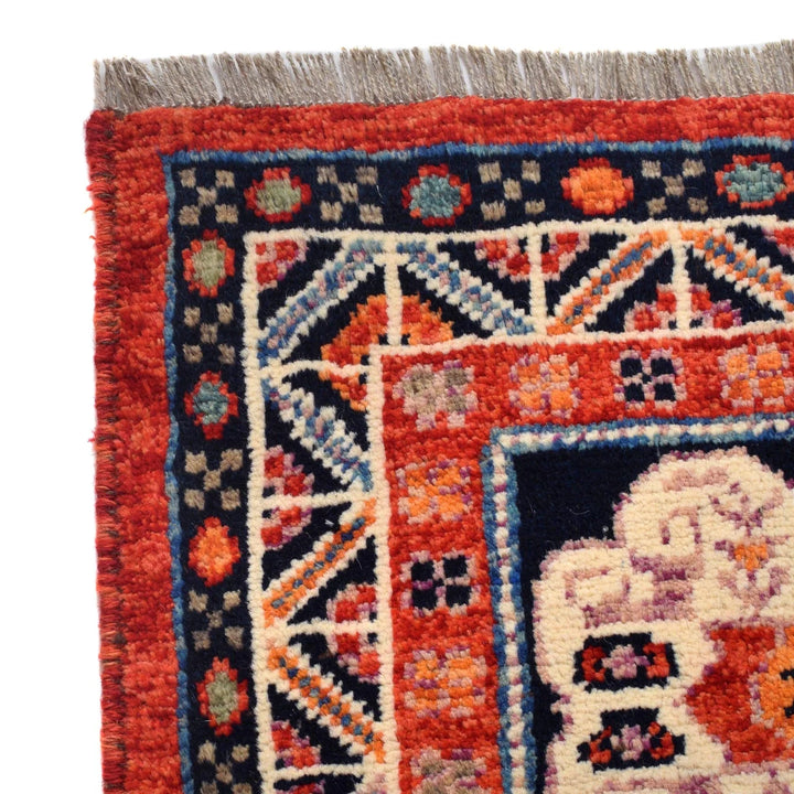 Red Afghan Shirazi Rug 5' 7" x 7' 7" Hand-Knotted | No. AL40342
