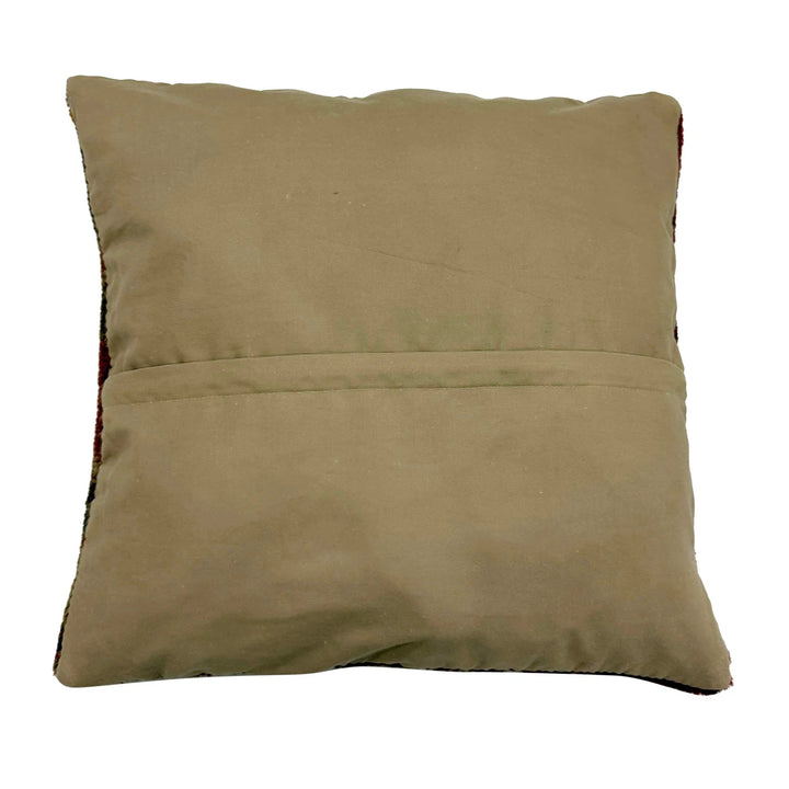 Brown Afghan Overdye Cushion Cover 1' 5" x 1' 5" Hand-Knotted | No. AL403785