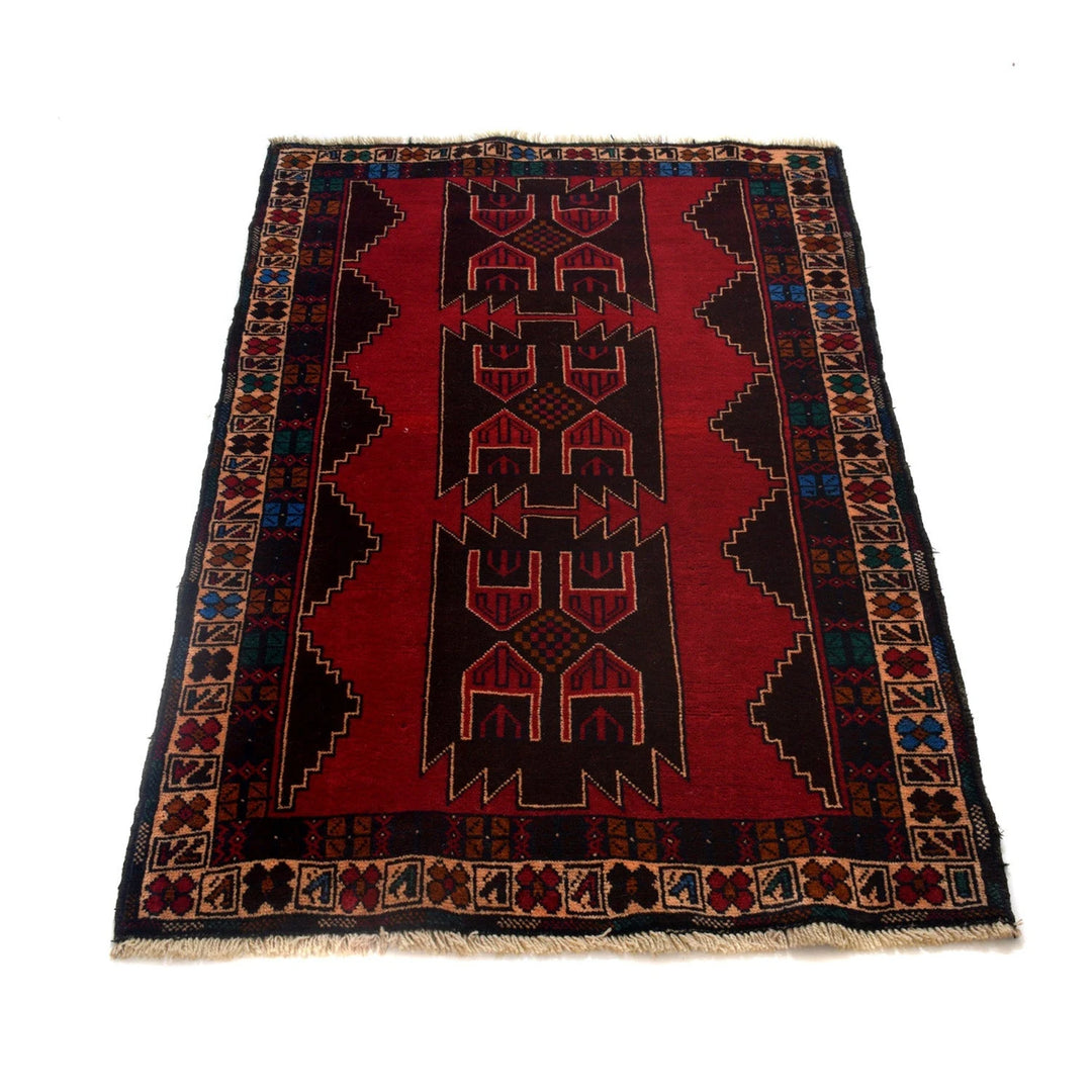 Afghan Baluchi Rug 2' 10" x 4' 10" Hand-Knotted | No. AL40414