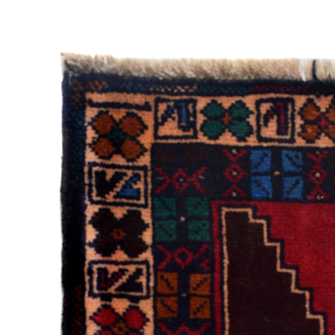Afghan Baluchi Rug 2' 10" x 4' 10" Hand-Knotted | No. AL40414