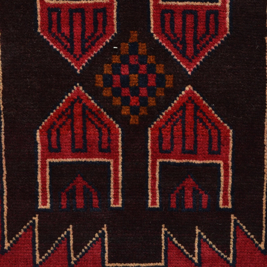 Afghan Baluchi Rug 2' 10" x 4' 10" Hand-Knotted | No. AL40414