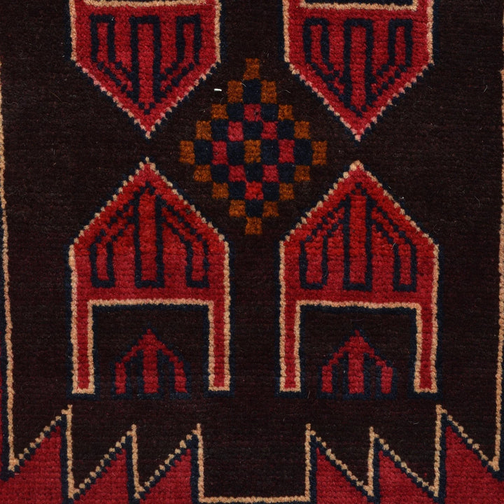 Afghan Baluchi Rug 2' 10" x 4' 10" Hand-Knotted | No. AL40414