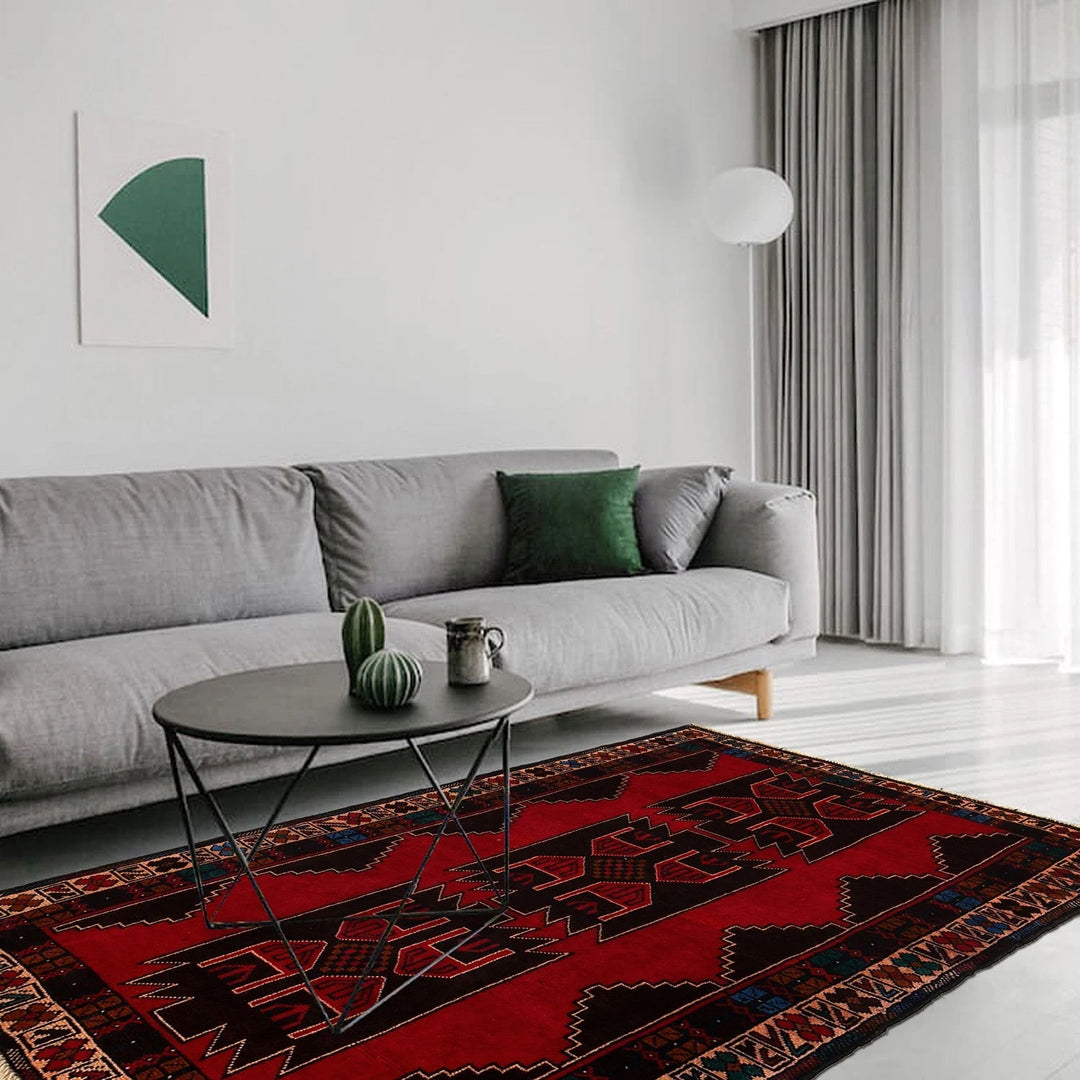 Afghan Baluchi Rug 2' 10" x 4' 10" Hand-Knotted | No. AL40414