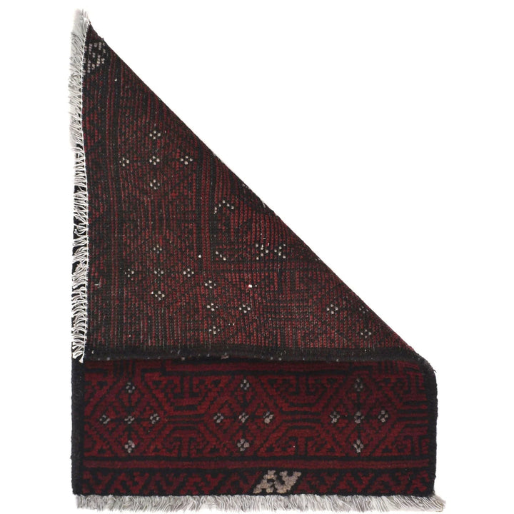 Red Afghan Oriental Doormat 1' 8" x 2' 3" Hand-Knotted | No. AL40431