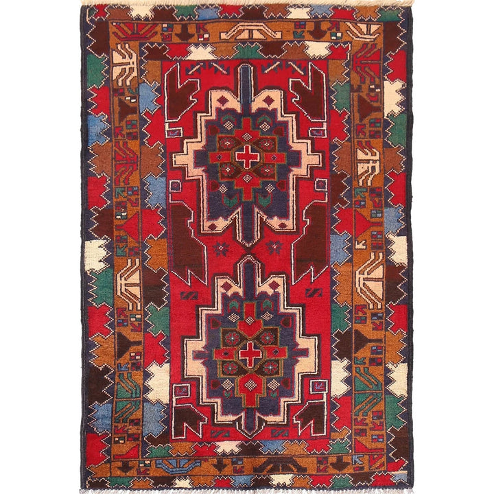 Afghan Baluchi Rug 2' 9" x 4' 6" Hand-Knotted | No. AL40453