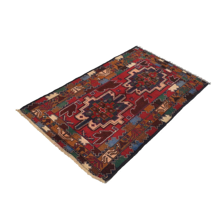 Afghan Baluchi Rug 2' 9" x 4' 6" Hand-Knotted | No. AL40453