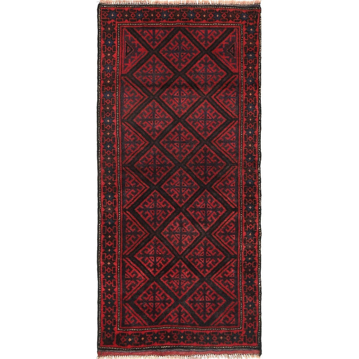 Afghan Baluchi Rug 2' 7" x 5' 7" Hand-Knotted | No. AL40461