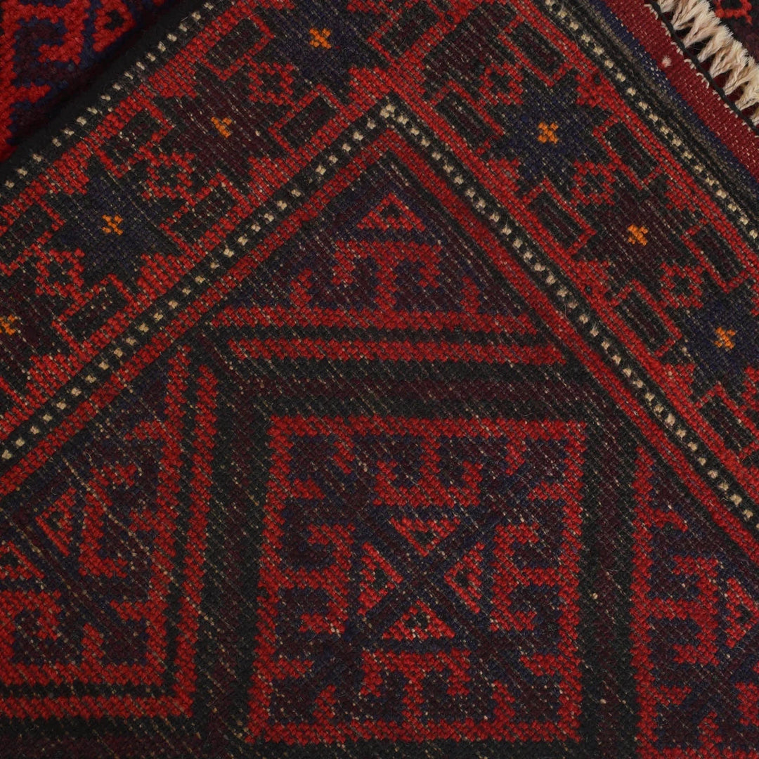 Afghan Baluchi Rug 2' 7" x 5' 7" Hand-Knotted | No. AL40461