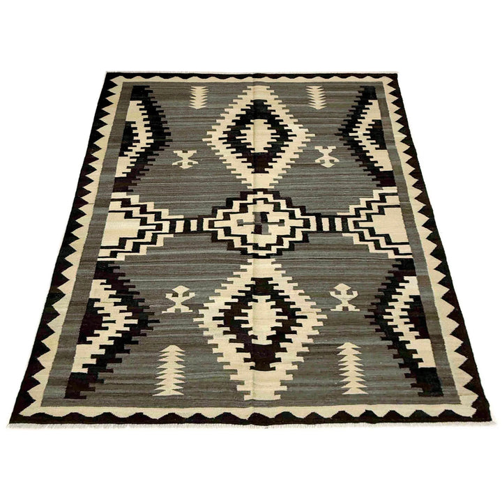 Afghan Vegetable Kilim Rug 5' 7" x 7' 11" Flat-Weave | No. AL406355