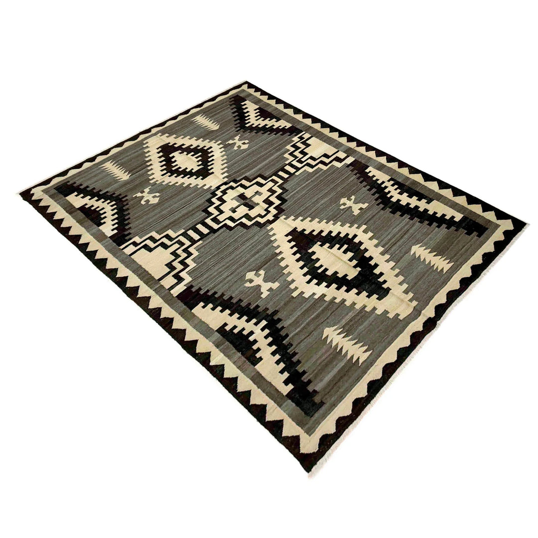 Afghan Vegetable Kilim Rug 5' 7" x 7' 11" Flat-Weave | No. AL406355