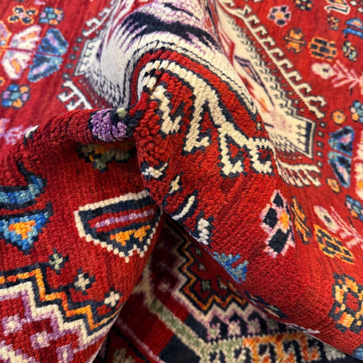 Afghan Shirazi Rug 5' 5" x 7' 5" Hand-Knotted | No. AL40693