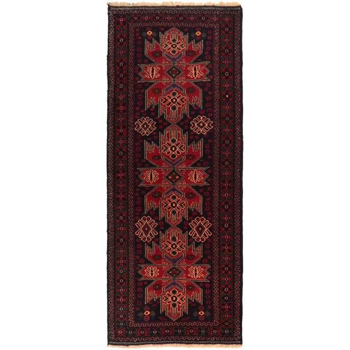 Afghan Baluchi Rug 2' 8" x 6' 8" Hand-Knotted | No. AL40719