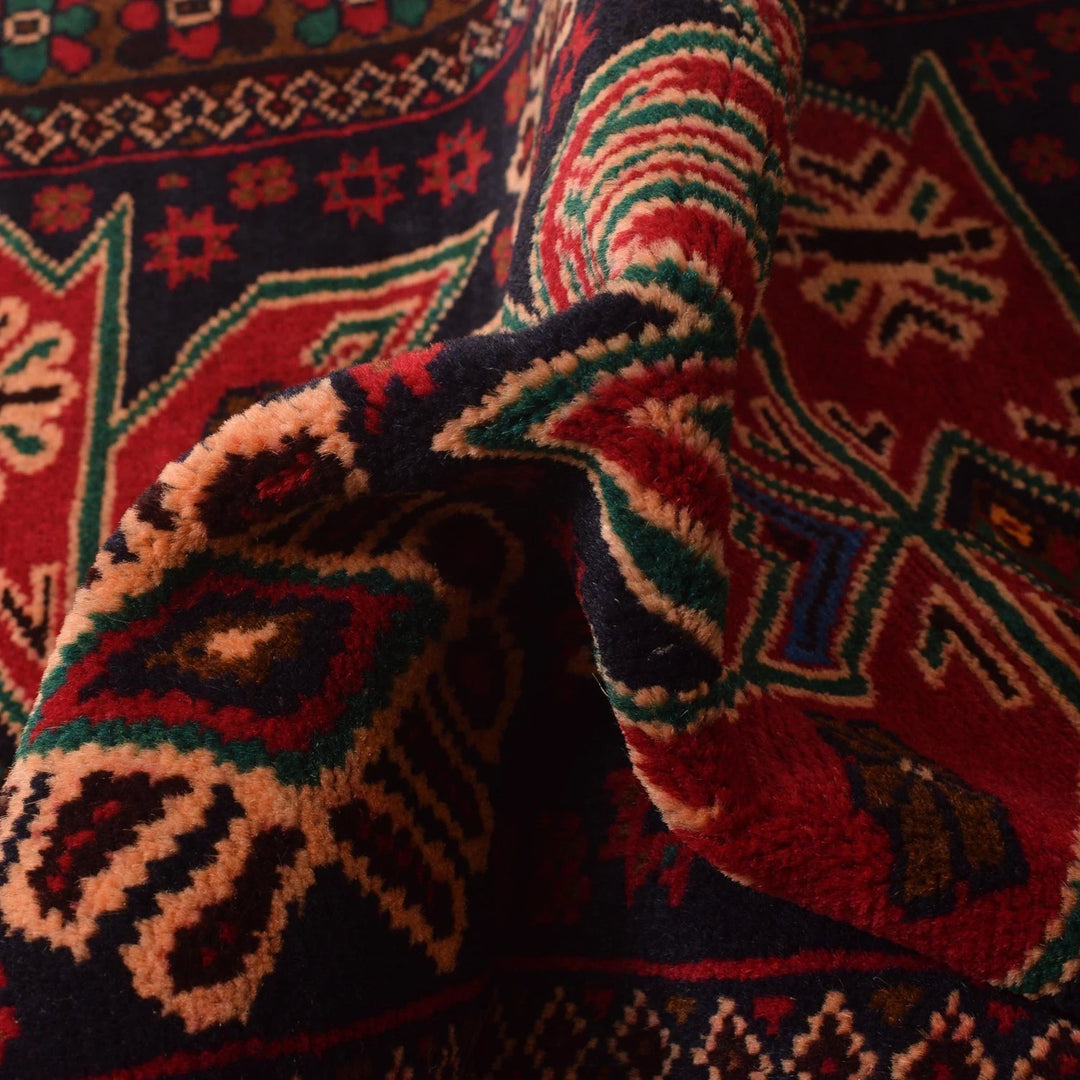 Afghan Baluchi Rug 2' 8" x 6' 8" Hand-Knotted | No. AL40719