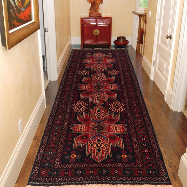 Afghan Baluchi Rug 2' 8" x 6' 8" Hand-Knotted | No. AL40719