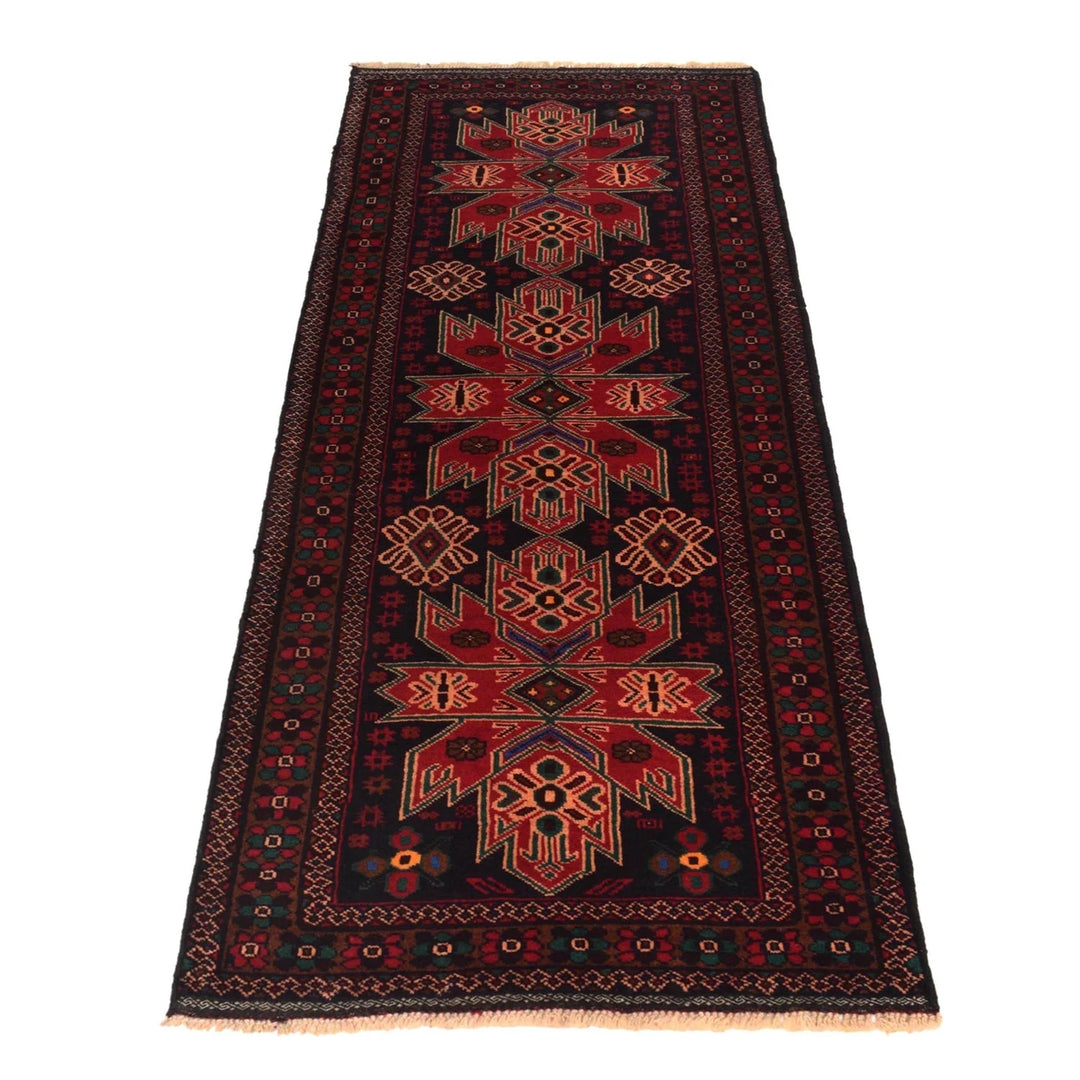Afghan Baluchi Rug 2' 8" x 6' 8" Hand-Knotted | No. AL40719