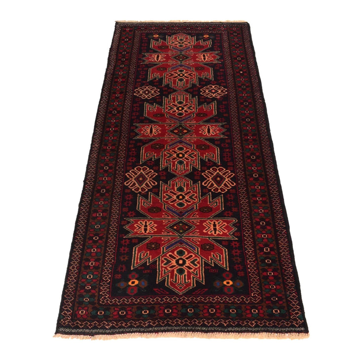 Afghan Baluchi Rug 2' 8" x 6' 8" Hand-Knotted | No. AL40719