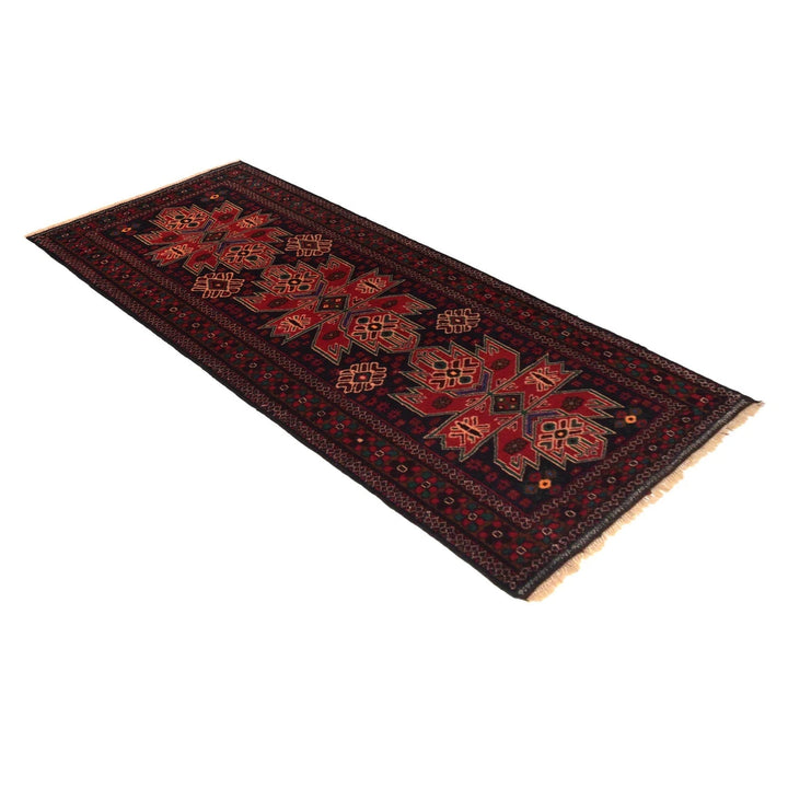 Afghan Baluchi Rug 2' 8" x 6' 8" Hand-Knotted | No. AL40719