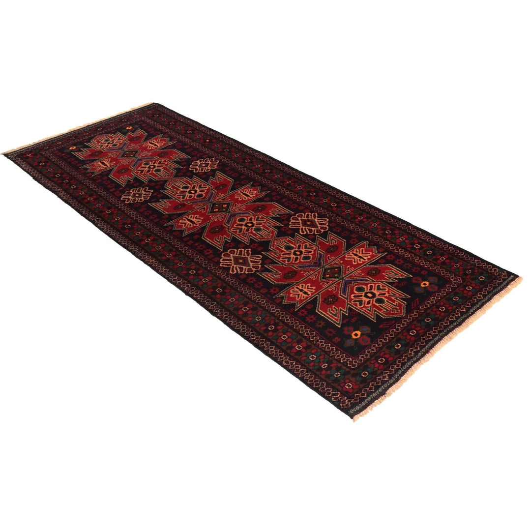 Afghan Baluchi Rug 2' 8" x 6' 8" Hand-Knotted | No. AL40719