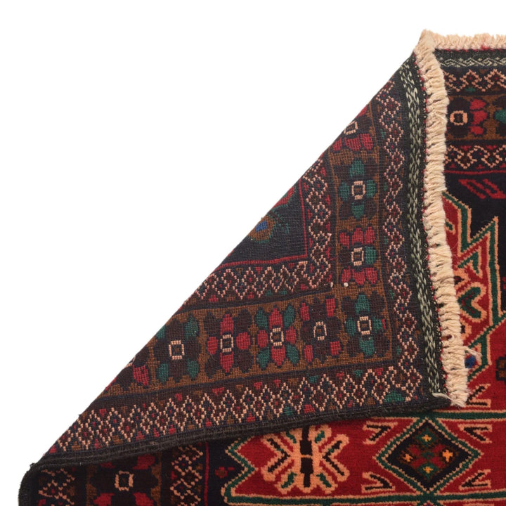 Afghan Baluchi Rug 2' 8" x 6' 8" Hand-Knotted | No. AL40719