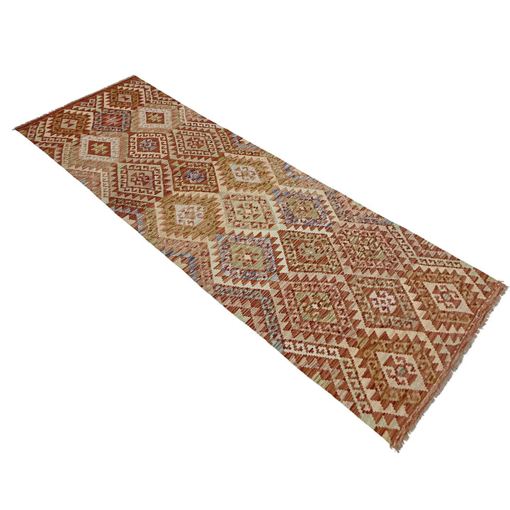 Afghan Vegetable Kilim Rug 3' 1" x 10' 0" Flat-Weave | No. AL407727