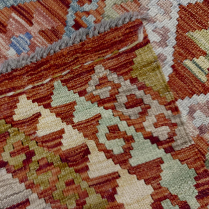 Afghan Vegetable Kilim Rug 3' 1" x 10' 0" Flat-Weave | No. AL407727