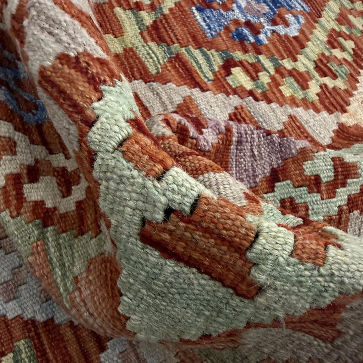 Afghan Vegetable Kilim Rug 3' 1" x 10' 0" Flat-Weave | No. AL407727